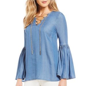 Michael Kors Lace Up Chain Top